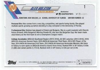 2021 Topps On-Demand Set #2 - Athletes Unlimited Volleyball #1 Alex Holston Back